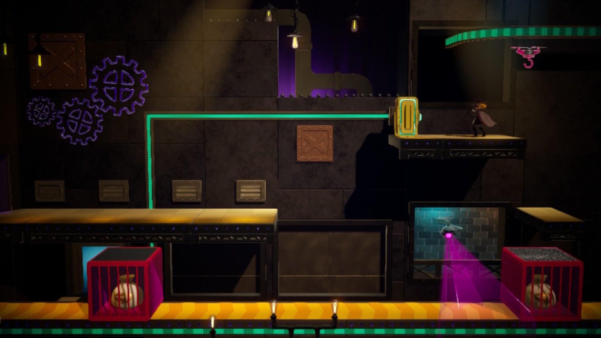 Dashing Thief Peach faces a switch, which reveals a secret passage in Princess Peach: Showtime