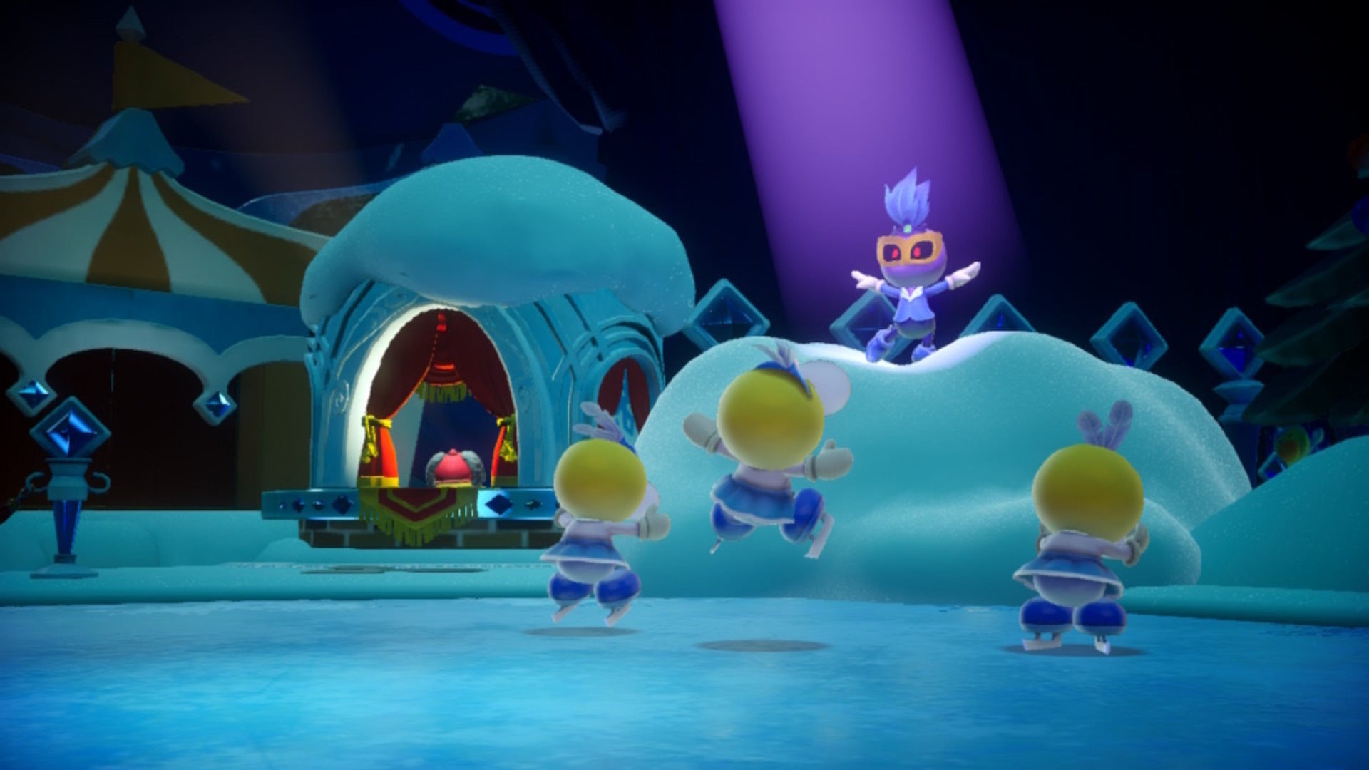 Peach approaches a group of Theets being intimidated by minions in Princess Peach: Showtime - 4