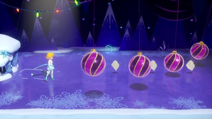Peach faces multiple baubles with Sparkle Gem pieces between them in Princess Peach: Showtime