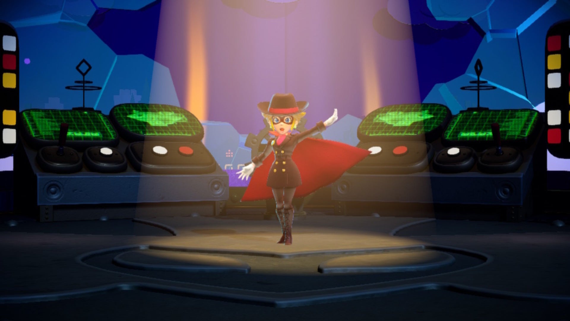 Dashing Thief Peach is seen after breaking into a building in Princess Peach: Showtime