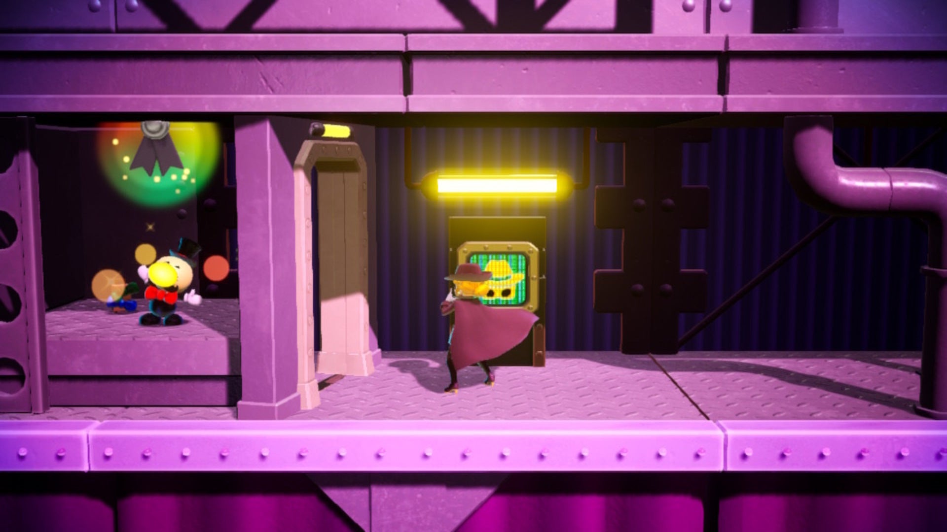 Dashing Thief Peach can be seen unlocking a door where a trapped Theet is in Princess Peach: Showtime