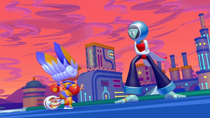 Penny faces a boss wearing flares and with a silver head in Penny’s Big Breakaway.