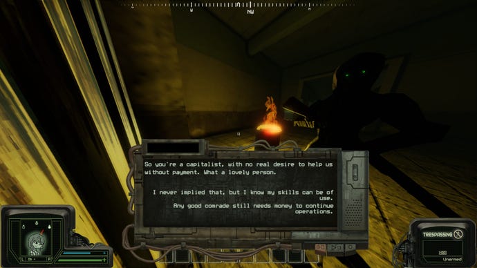 A conversation about capitalism in stealth immersive sim RPGPeripeteia