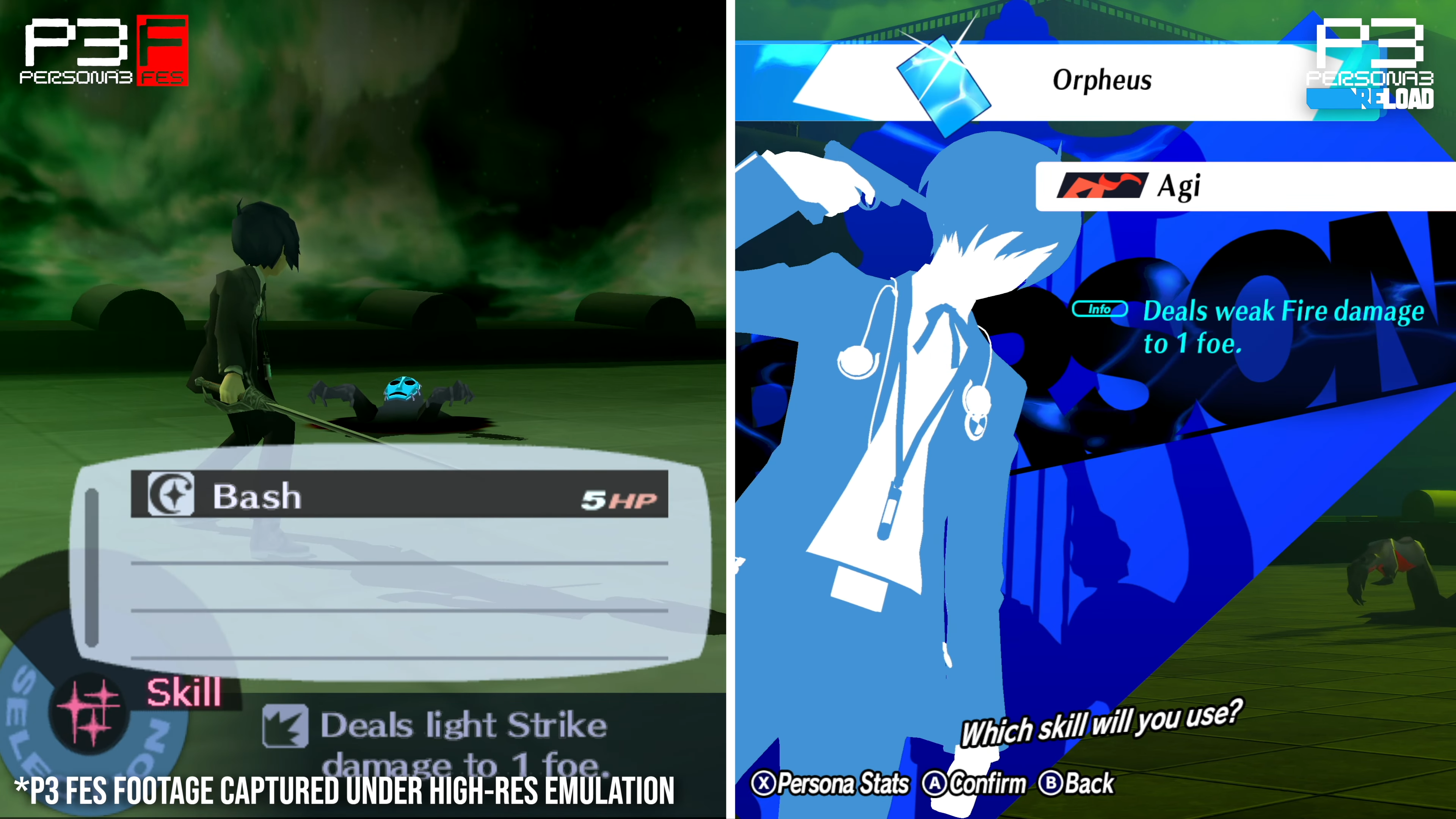 persona 3 vs persona 3 reload ui changes
