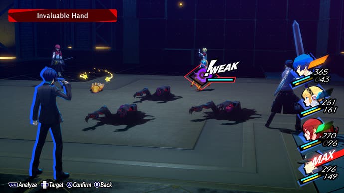 A screenshot from Persona 3: Reloaded showing Tartarus' elemental weakness.