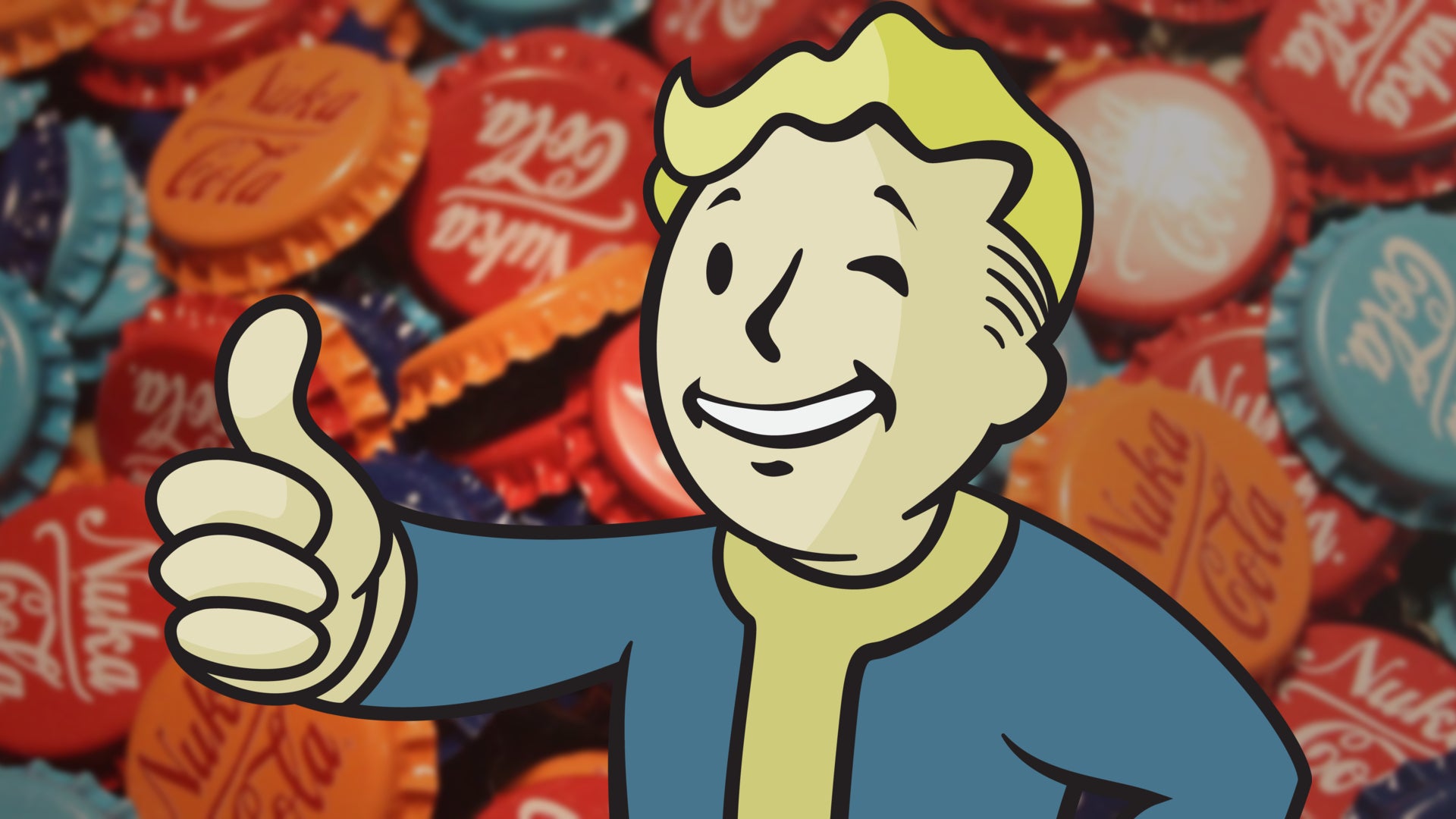 Fallout's Vault Boy and some bottlecaps. - 1