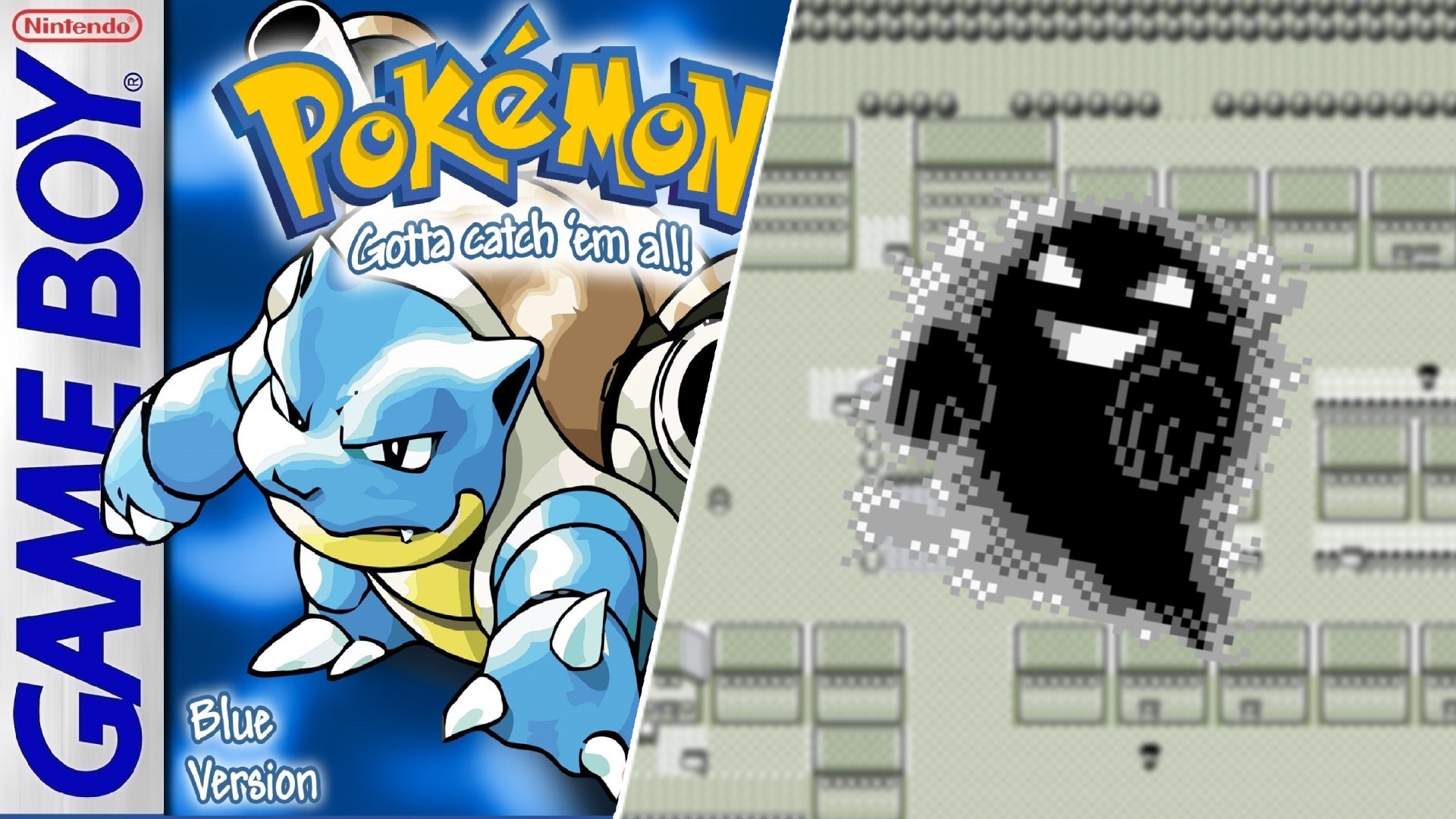 Blastoise next to a ghost that needs to be identified with a Silph Scope in Pokemon Red and Blue. - 1