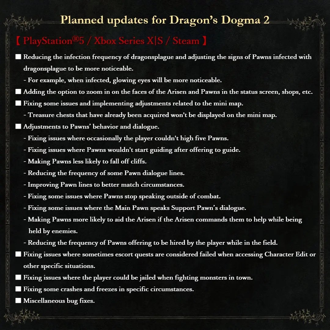 A list of planned changes for Dragon's Dogma 2 - 3
