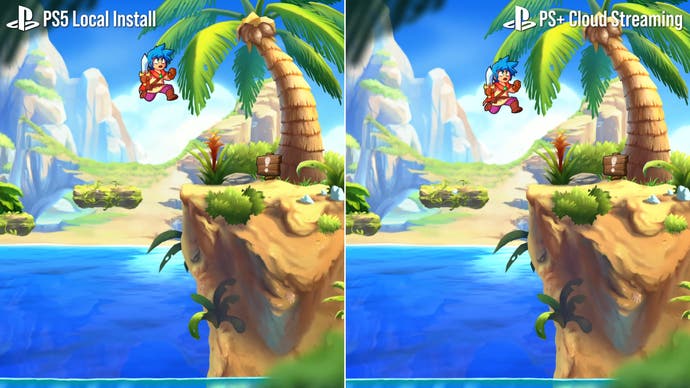 ps+ cloud streaming vs native in a monster boy