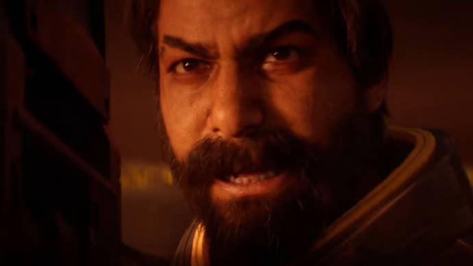 A close-up of the protagonist from Saros played by Rahul Kohil