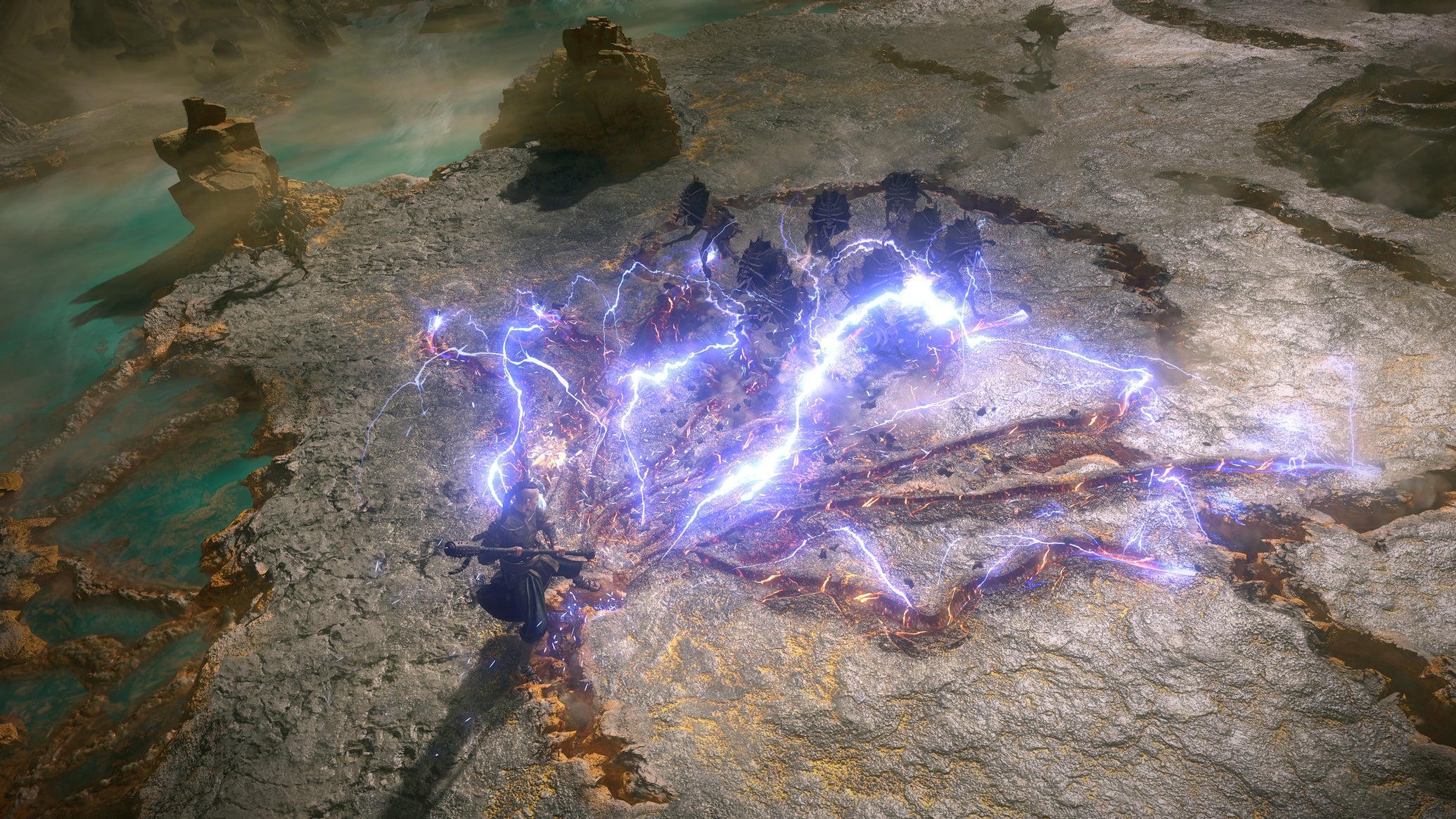 A monk casts a lightning spell in Path Of Exile 2 - 1