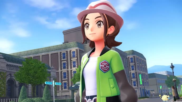 Pokémon Legends Z-A screenshot showing a female trainer.