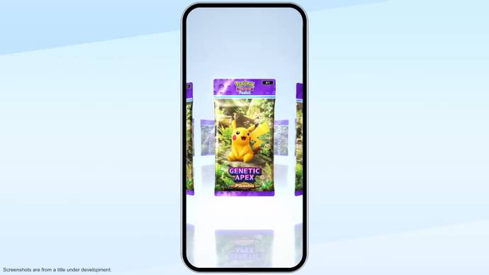 The Pikachu Genetic Apex Booster Pack from Pokemon TCG Pocket is shown on a mobile phone screen