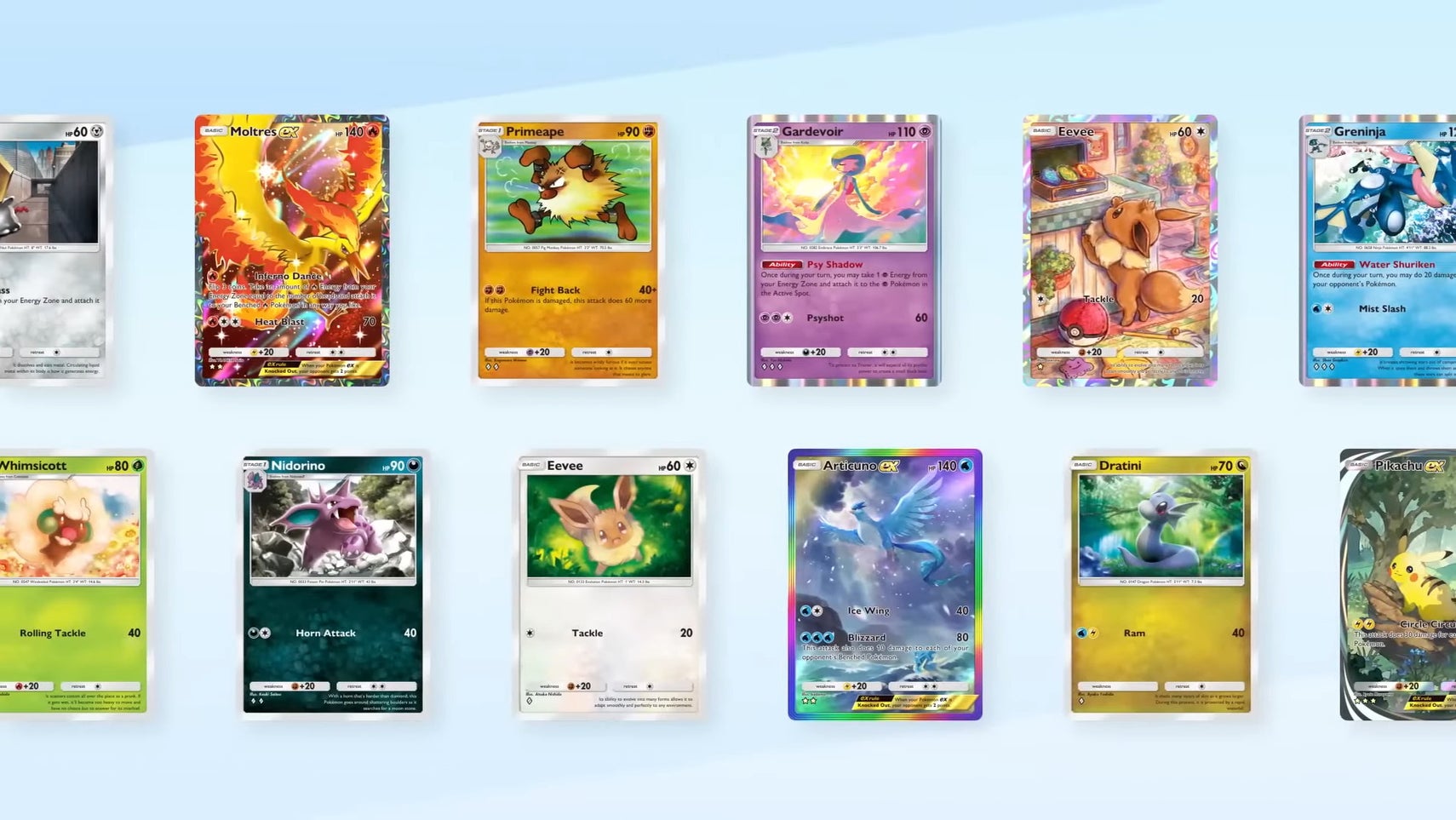 Multiple cards available in Pokemon TCG Pocket are shown in the game's official gameplay trailer - 1