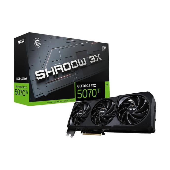 MSI GeForce RTX 5070 Ti 16G SHADOW 3X OC on a white background