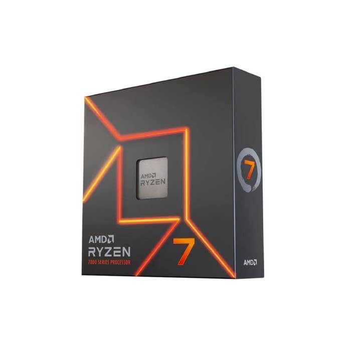 AMD Ryzen 7 7700X 8-Core, 16-Thread Unlocked Desktop Processor on a white background