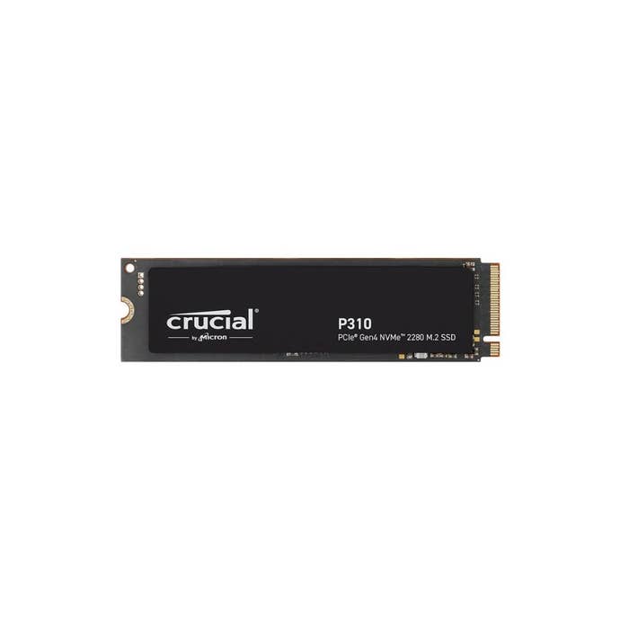 Crucial P310 1TB 2280 PCIe Gen4 3D NAND NVMe M.2 SSD – Up to 7,100 MB/s – Shift up to Gen4, with Acronis Offer, Internal Solid State Drive (PC) – CT1000P310SSD801 on a white background