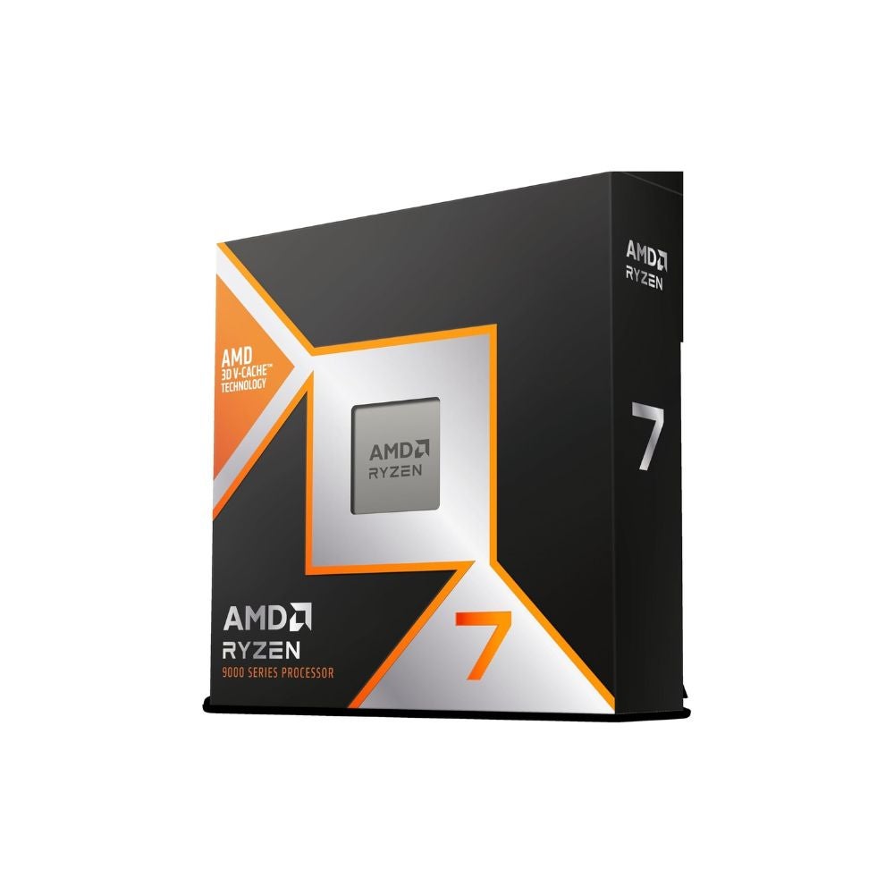 AMD RYZEN 7 9800X3D 8-Core, 16-Thread Desktop Processor on a white background