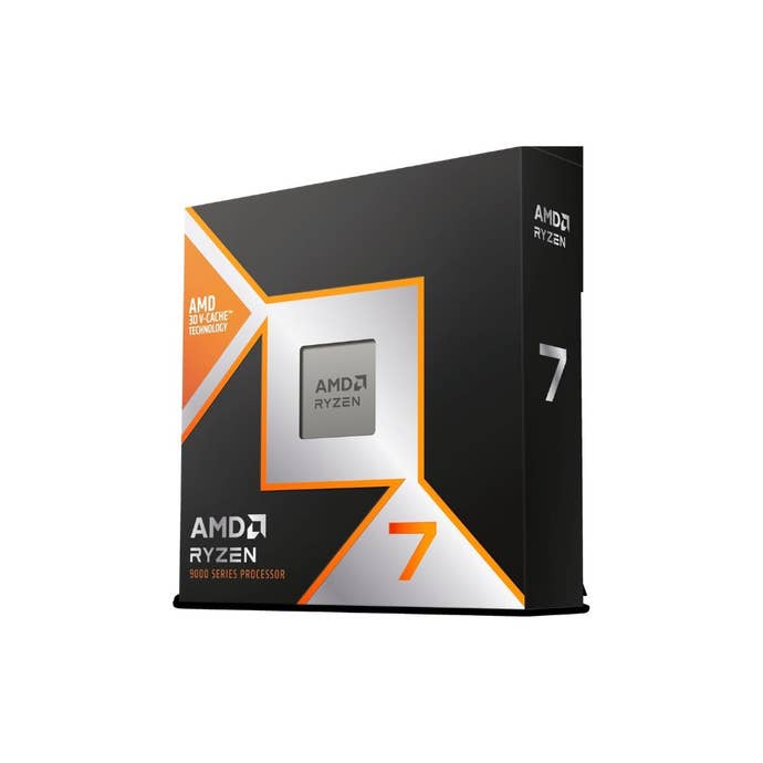 AMD RYZEN 7 9800X3D 8-Core, 16-Thread Desktop Processor on a white background