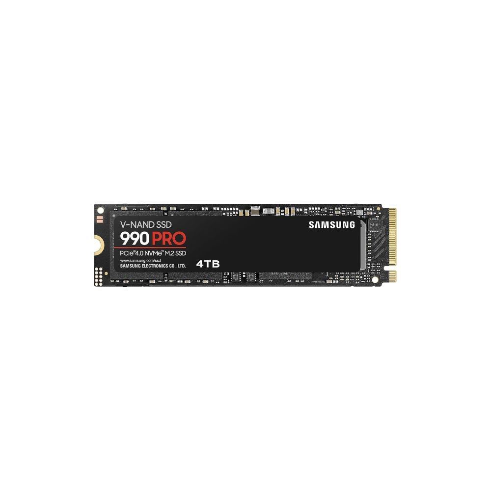 SAMSUNG 990 PRO SSD 4TB PCIe 4.0 M.2 on a white background