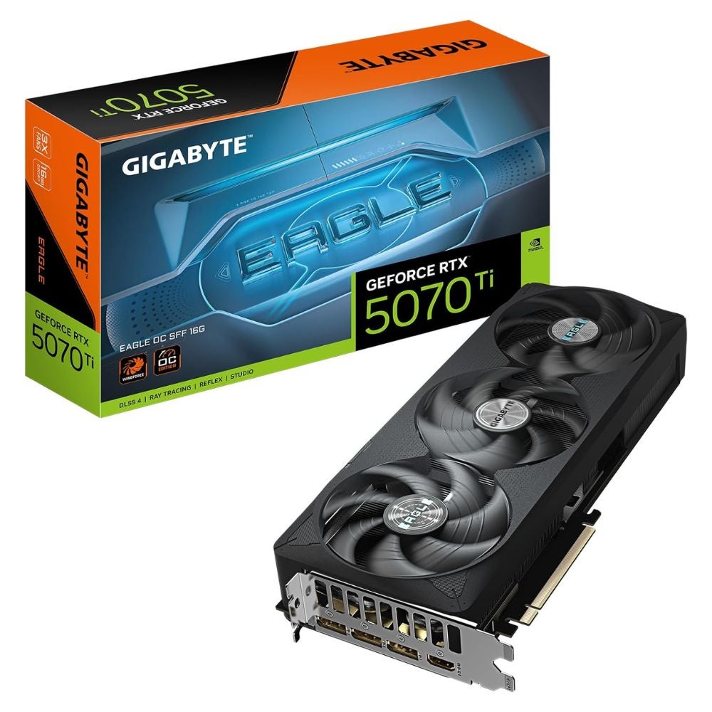 GIGABYTE GeForce RTX 5070 Ti Eagle OC SFF 16G Graphics Card on a white background