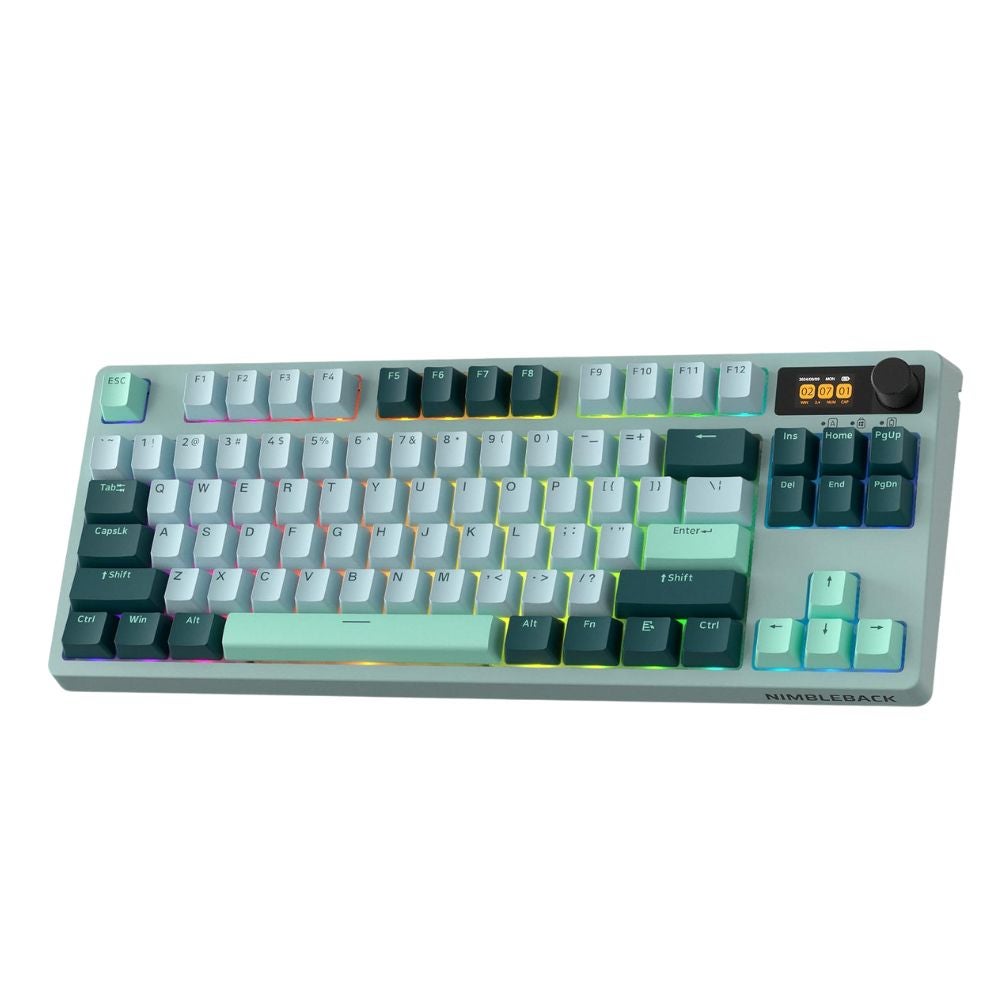 LTC Nimbleback NB841 PRO 75% Wireless Mechanical Keyboard w/Display Screen on a white background