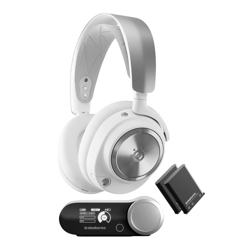 SteelSeries Arctis Nova Pro Wireless Multi-System Gaming Headset on a white background