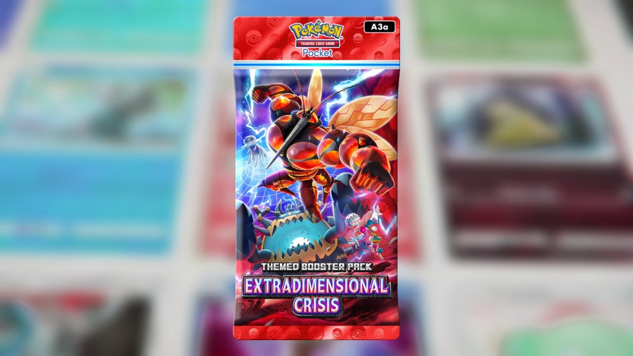 A packshot for the Extradimensional Crisis booster pack in Pokemon TCG Pocket is shown - 9