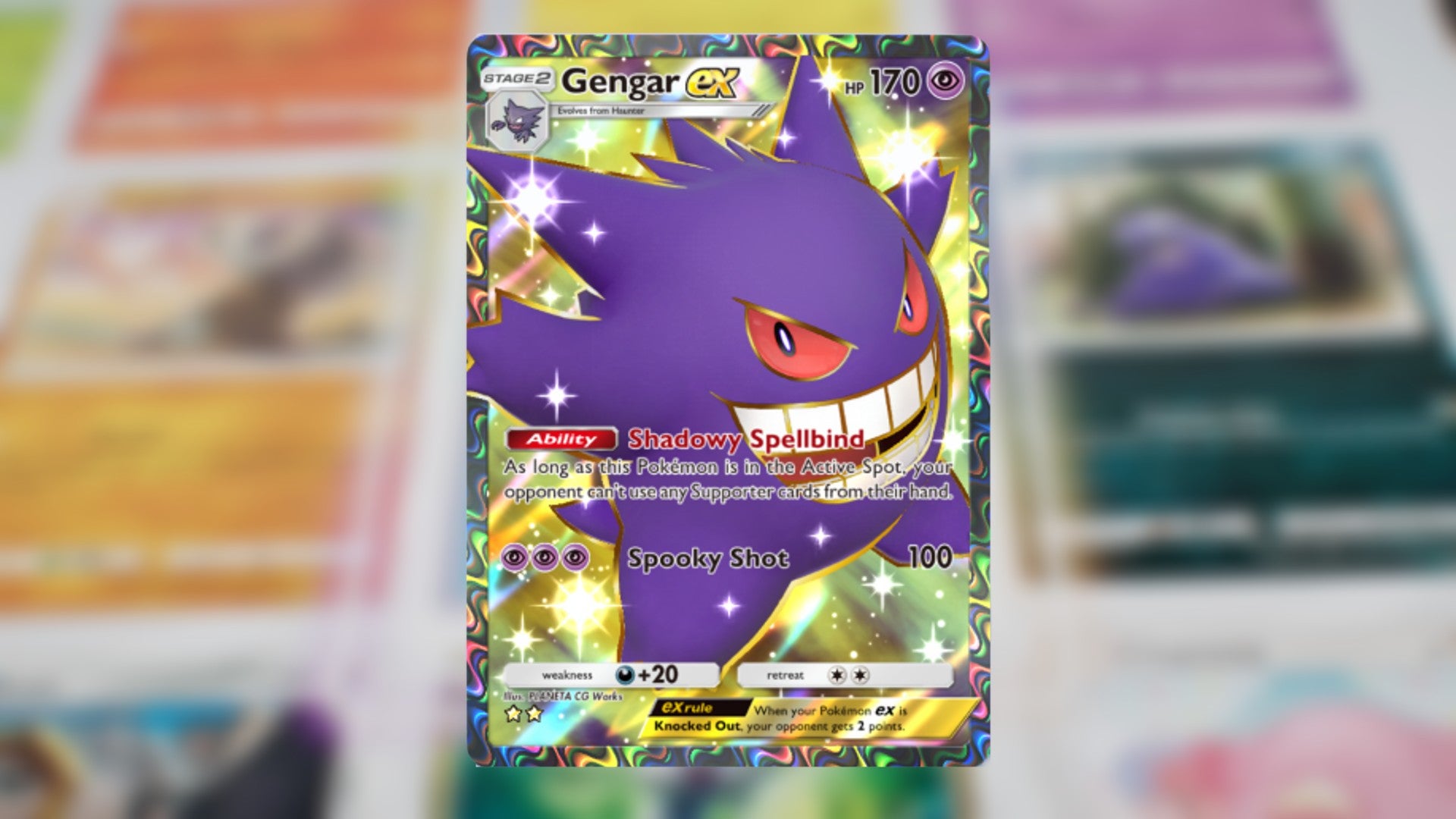 The Genetic Apex Secret Rare Gengar ex card in Pokemon TCG Pocket is shown - 1