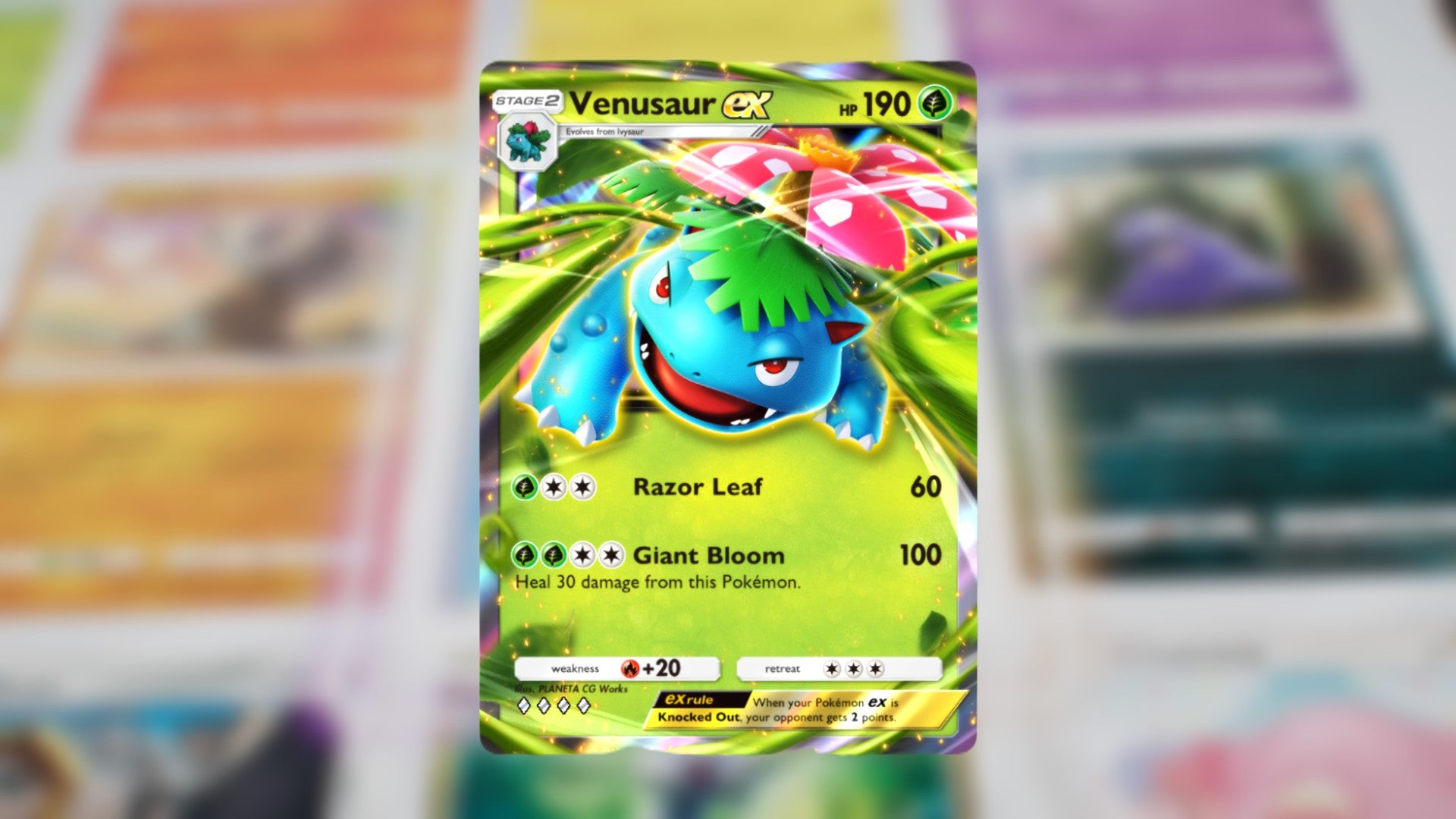 The Venusaur ex card from Pokemon TCG Pocket is shown - 1