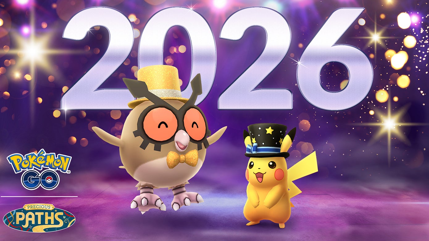 Pokémon Go New Year's 2026 event field research tasks, Collection Challenge and bonuses 1 Hoothoot and Pikachu celebrate the beginning of 2026 in Pokémon Go.