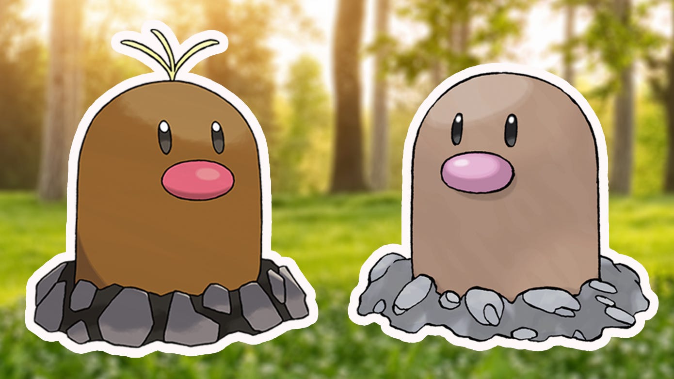Diglett and Alolan Diglett 100% perfect IV stats, shiny Dugtrio in ...