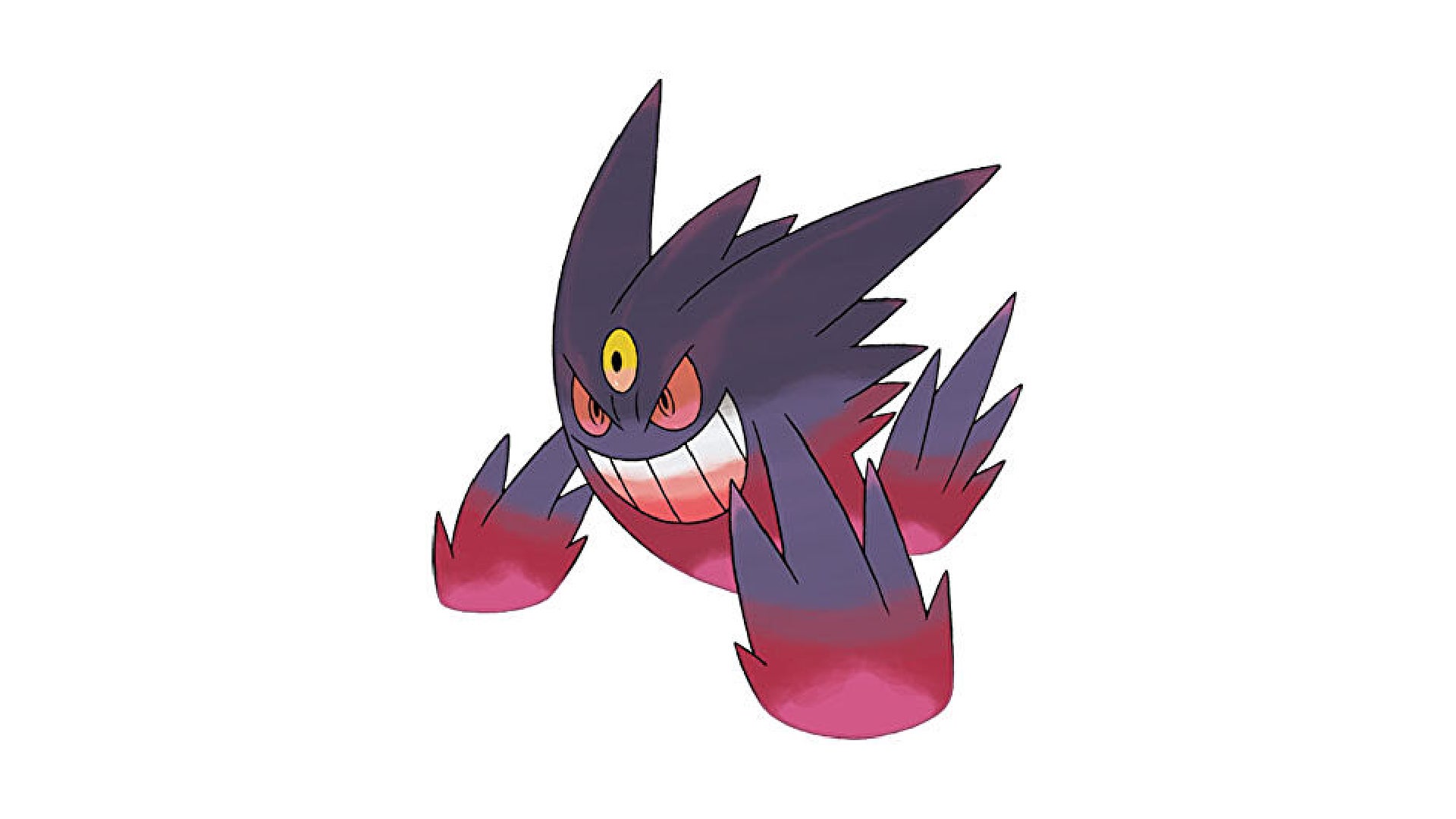 Mega Gengar against a white background
