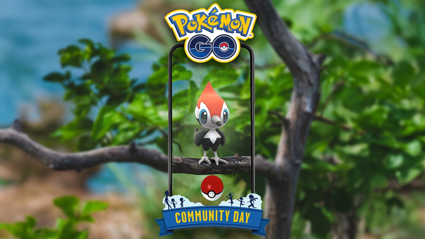 A zoomed in version of Pikipek standing on a tree branch.