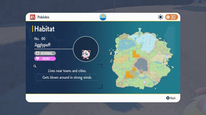 Jigglypuff's habitat in Pokemon Scarlet and Violet