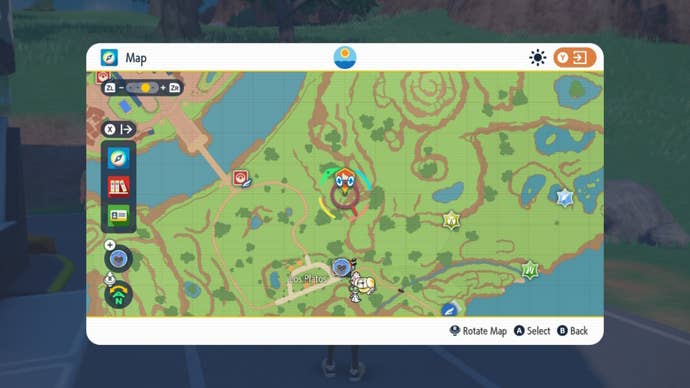 Metal Claw TM's location on the Pokemon Scarlet and Violet map