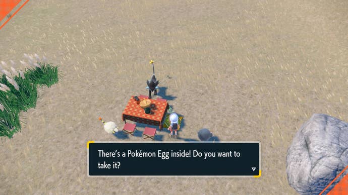 A Pokemon Egg is found inside of the picnic basket in Pokemon Scarlet and Violet