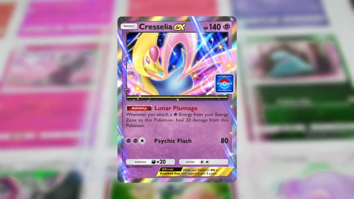 The Cresselia ex card in Pokemon TCG Pocket is shown