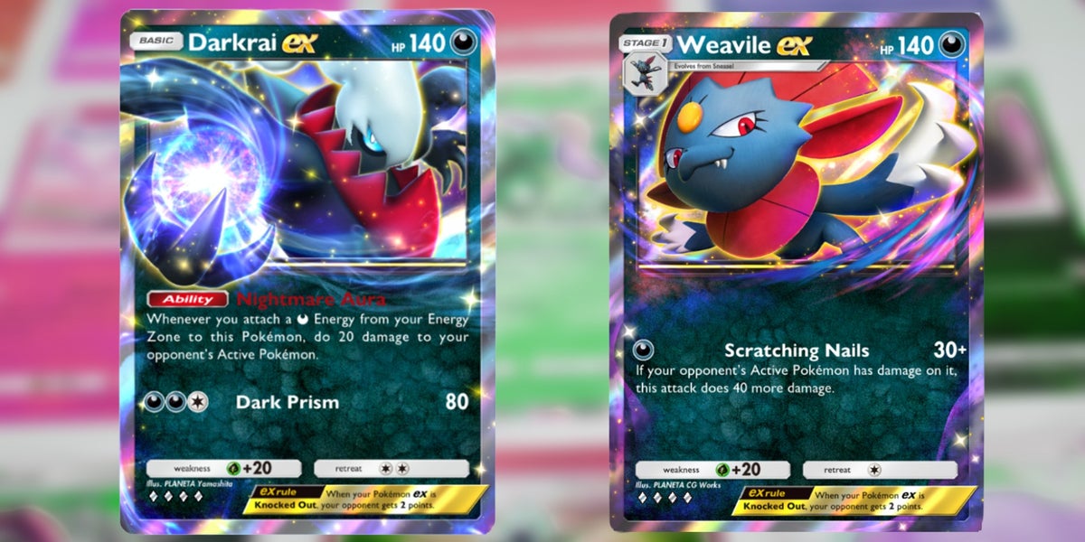 Pokemon TCG Pocket Darkrai ex and Weavile ex deck guide and card list | VG247 Pokemon TCG Pocket Darkrai ex and Weavile ex deck guide and card list | VG247