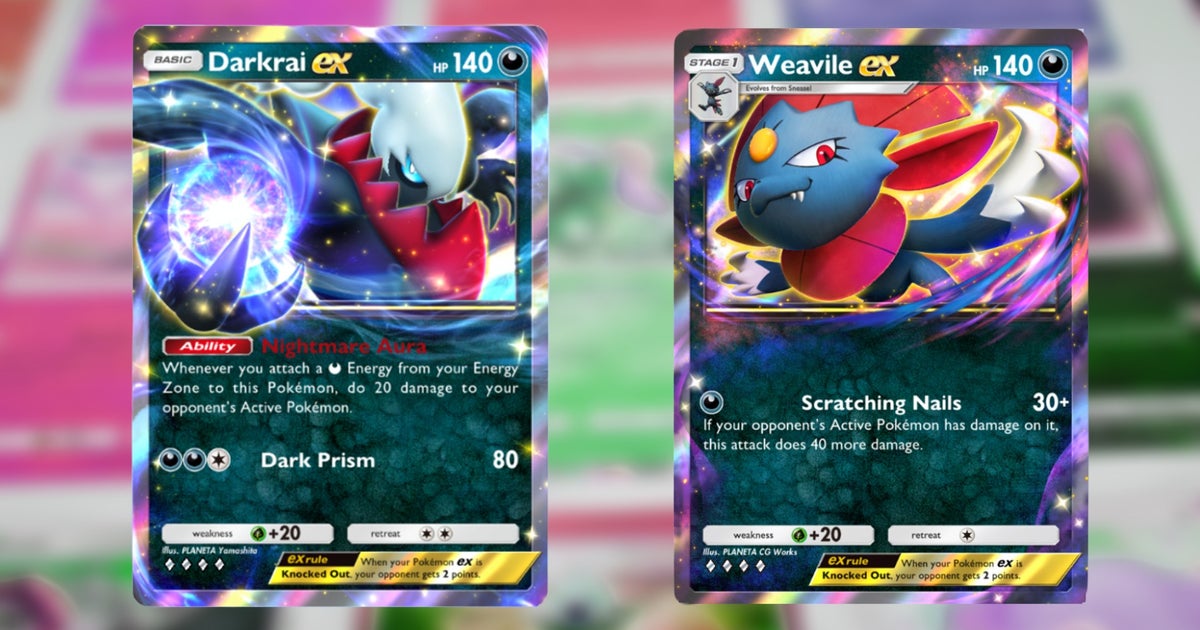 Pokemon TCG Pocket Darkrai ex and Weavile ex deck guide and card list | VG247 Pokemon TCG Pocket Darkrai ex and Weavile ex deck guide and card list | VG247