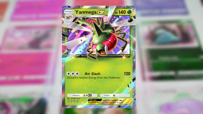 The Yanmega ex card in Pokemon TCG Pocket is shown