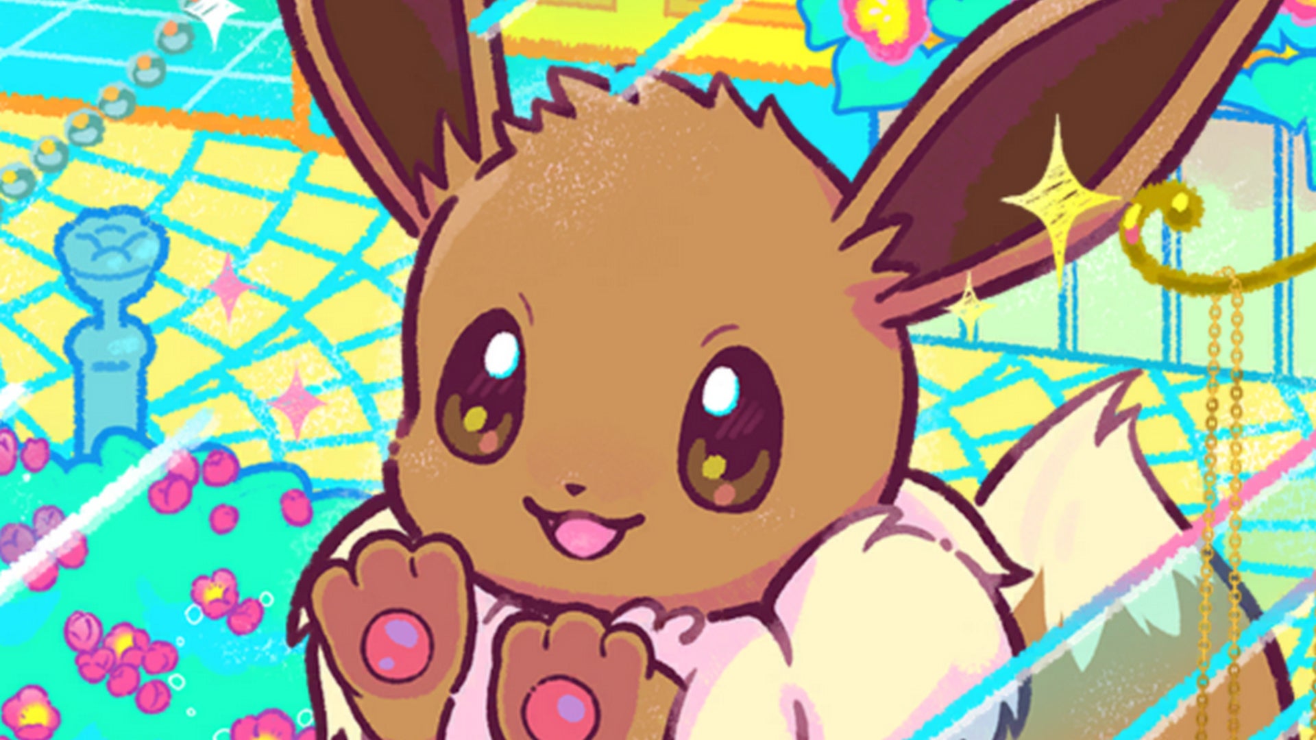 Pokémon TCG Pocket Artwork: Eine Illustration des Pokémon Evoli auf einer Karte