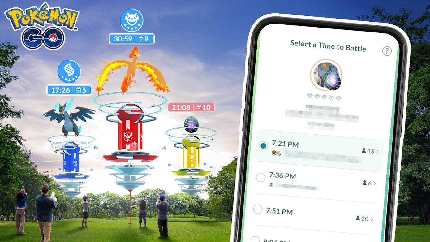 Pokémon Go RSVP Feature: A Comprehensive Guide to Raid Planning 1 A phone showing the RSVP Raid screen in Pokémon Go while player prepare for raids in the background.