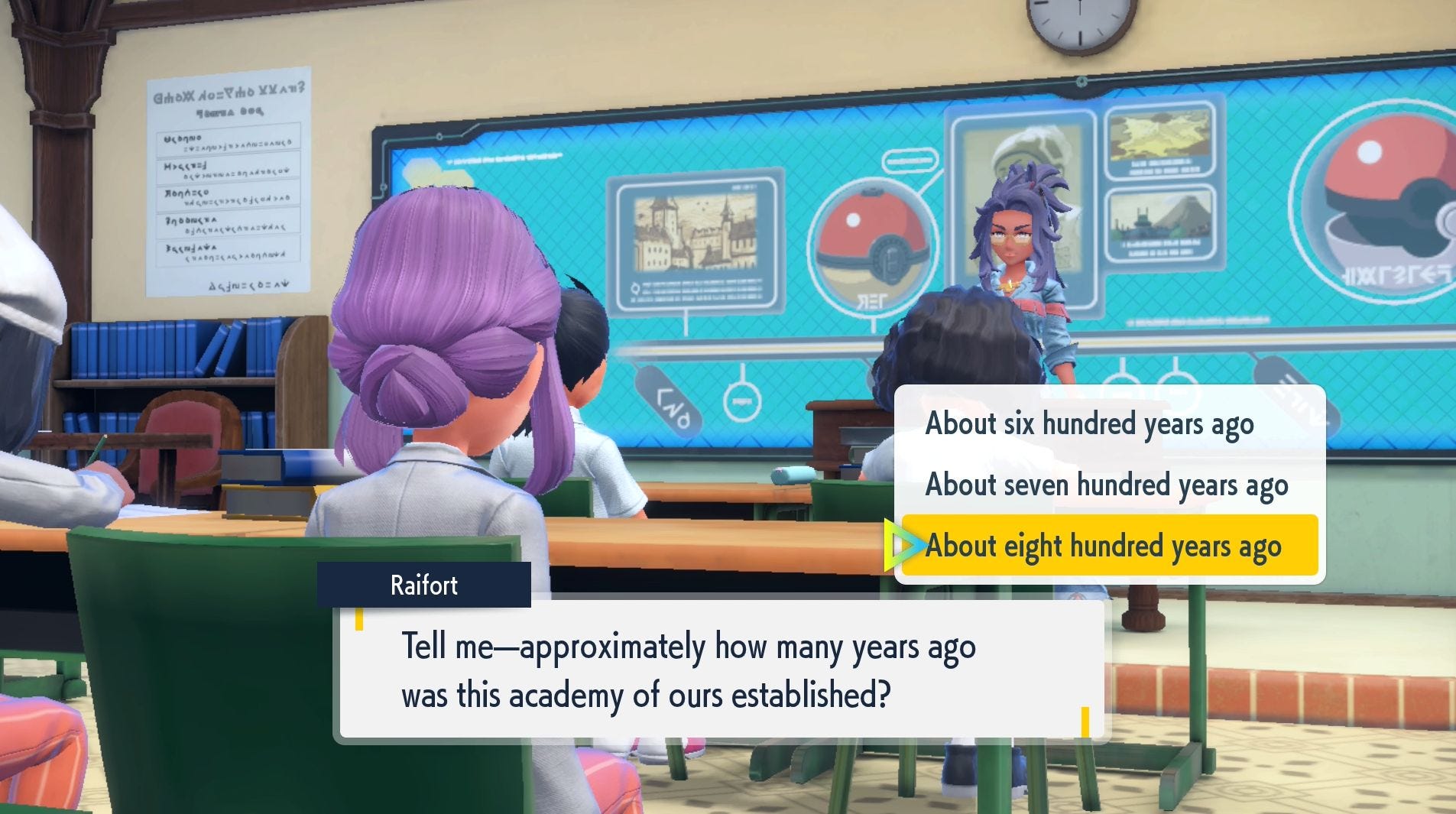Pokémon Scarlet and Violet school answers for History, Biology, Math