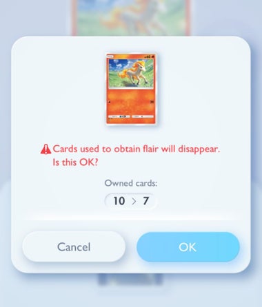 Flair in Pokmon TCG Pocket, including how to get Flair, Flair cost, differences between Battle and Cosmetic Flairs | Eurogamer.net Flair in Pokmon TCG Pocket, including how to get Flair, Flair cost, differences between Battle and Cosmetic Flairs | Eurogamer.net