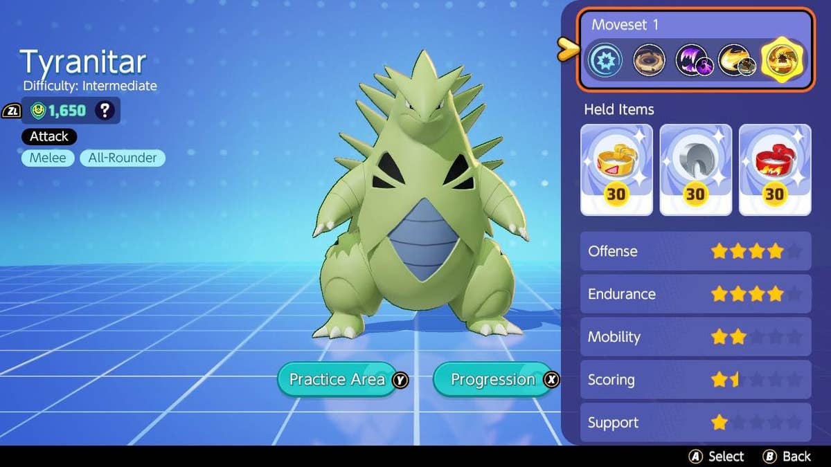 Pokémon Unite Tyranitar build, best items and moveset | Eurogamer.net
