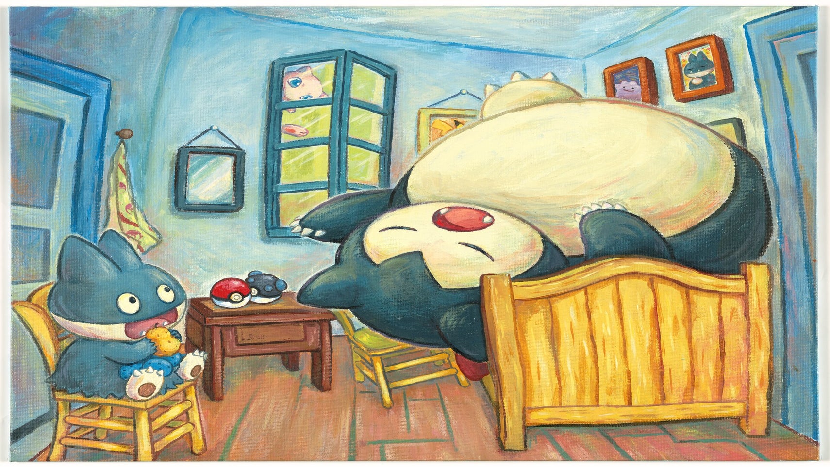 Van Gogh inspired artwork of Munchlax and Snorlax for the Pokemon x Van Gogh Museum collaboration - 1