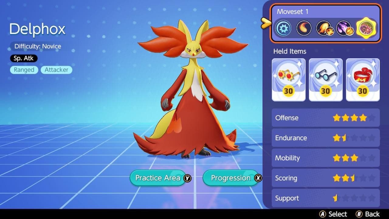 Pokémon Unite Delphox build, best items and moveset