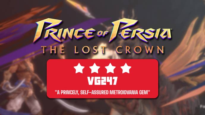 Review header for Prince of Persia: The Lost Crown. Text reads: 4 stars, ‘A princely, self-assured Metroidvania gem’.