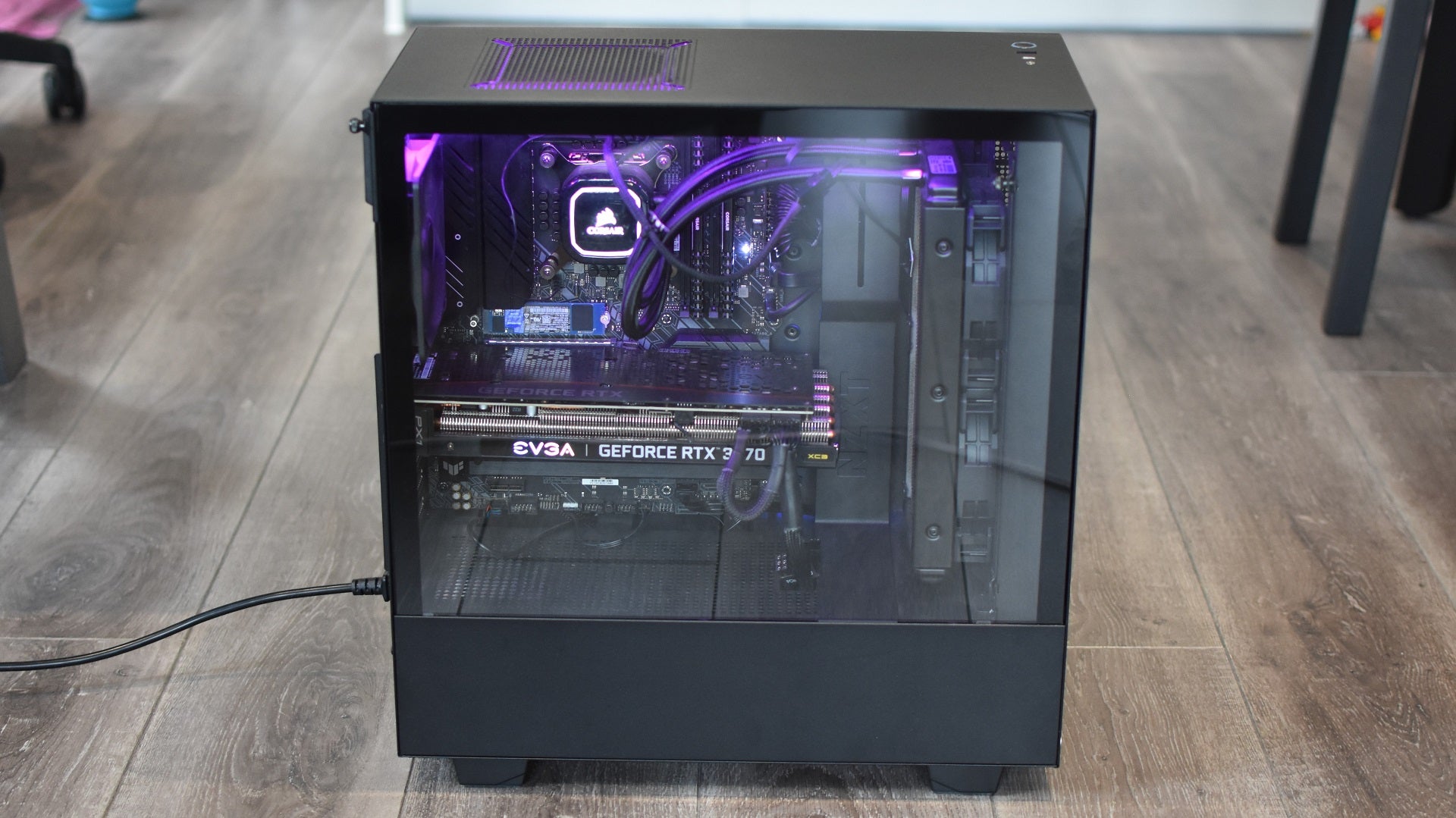 A prebuilt desktop gaming PC with an NZXT case and an RTX 3070 GPU.